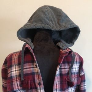 American Eagle hooded flannel